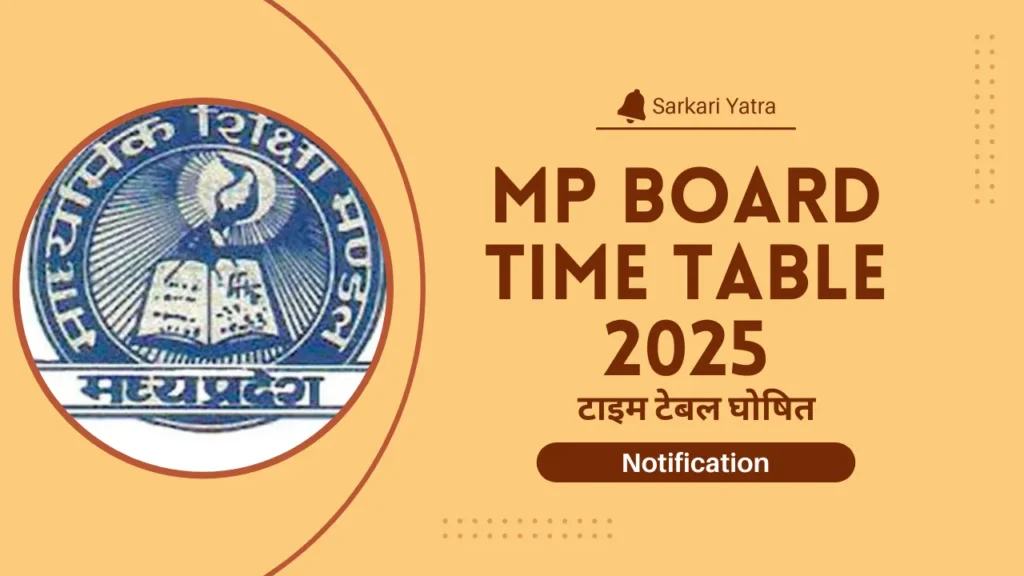 MP Board Time Table 2025